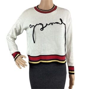 BCBGeneration Intarsia Sweater Size XXS White Original